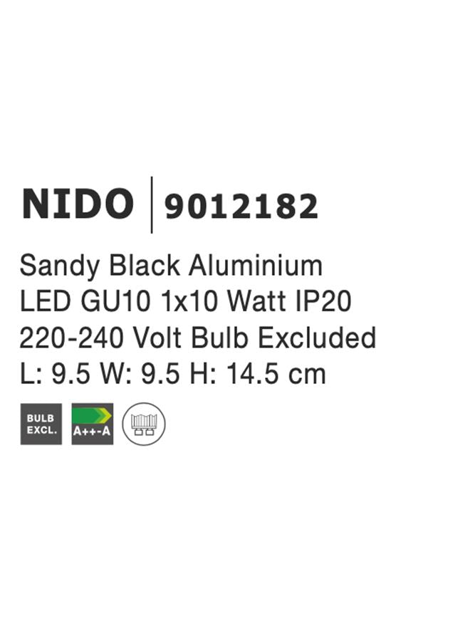 Техническо осветление NIDO GU10 Черен алуминий