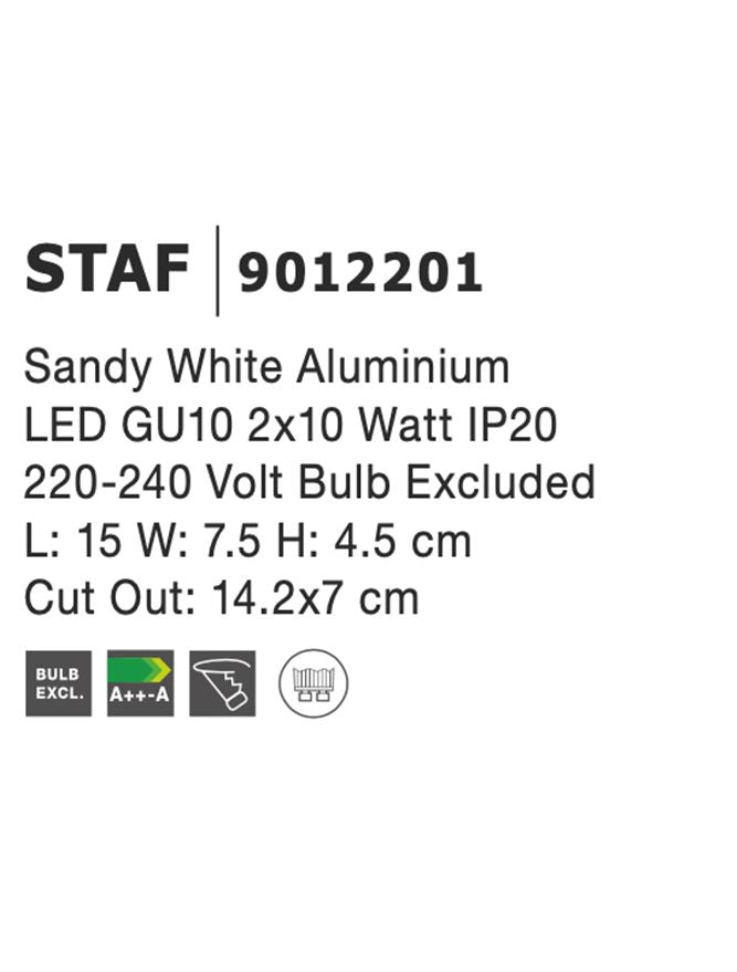 Техническо осветление RENDE GU10 бял алуминий 15x7.5x2.5см