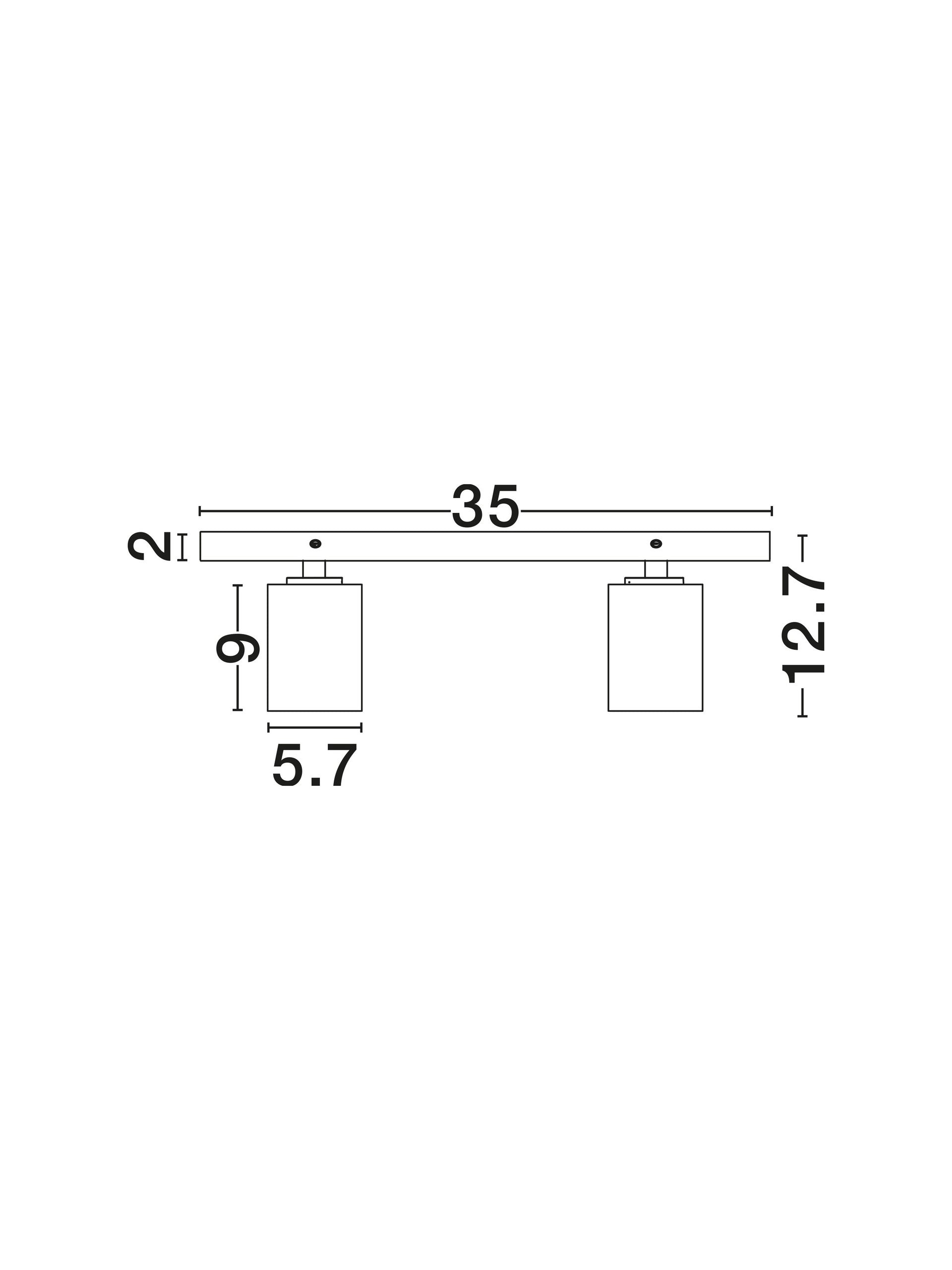 Висящо осветително тяло (пендел) TOD 2x10W GU10 Пясъчно бял алуминий