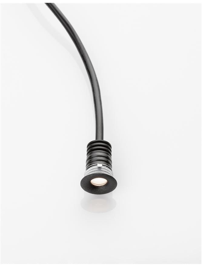 LED спот TINY Вграден Черен алуминий IP44 3000K D1.6x2см