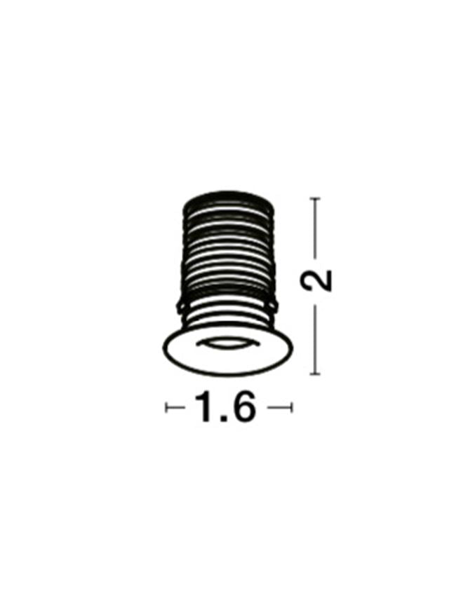 LED спот TINY Вграден Черен алуминий IP44 3000K D1.6x2см
