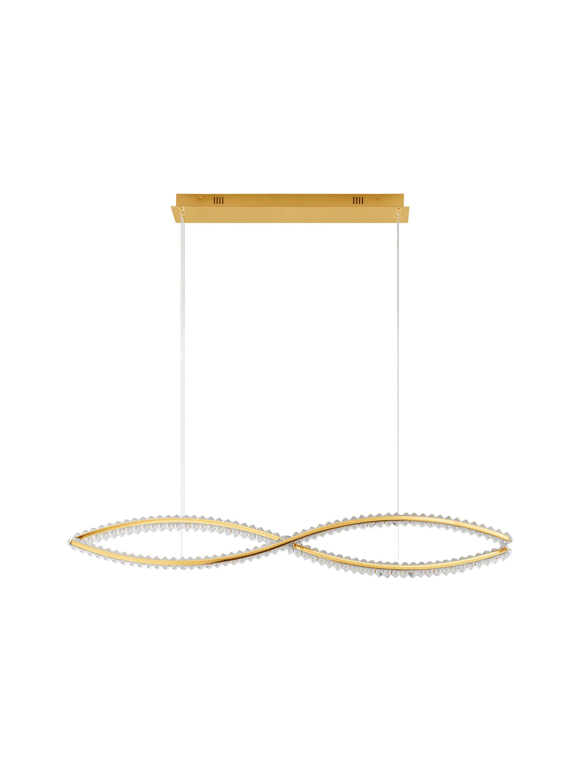Висящо осветително тяло (пендел) AURELIA 95W Златист метал кристал Регулируема височина