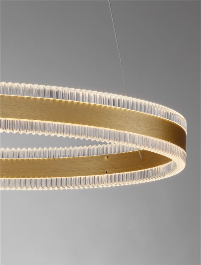 Висящо осветително тяло (пендел) ALARO 46W LED Златист месинг алуминий стомана акрил