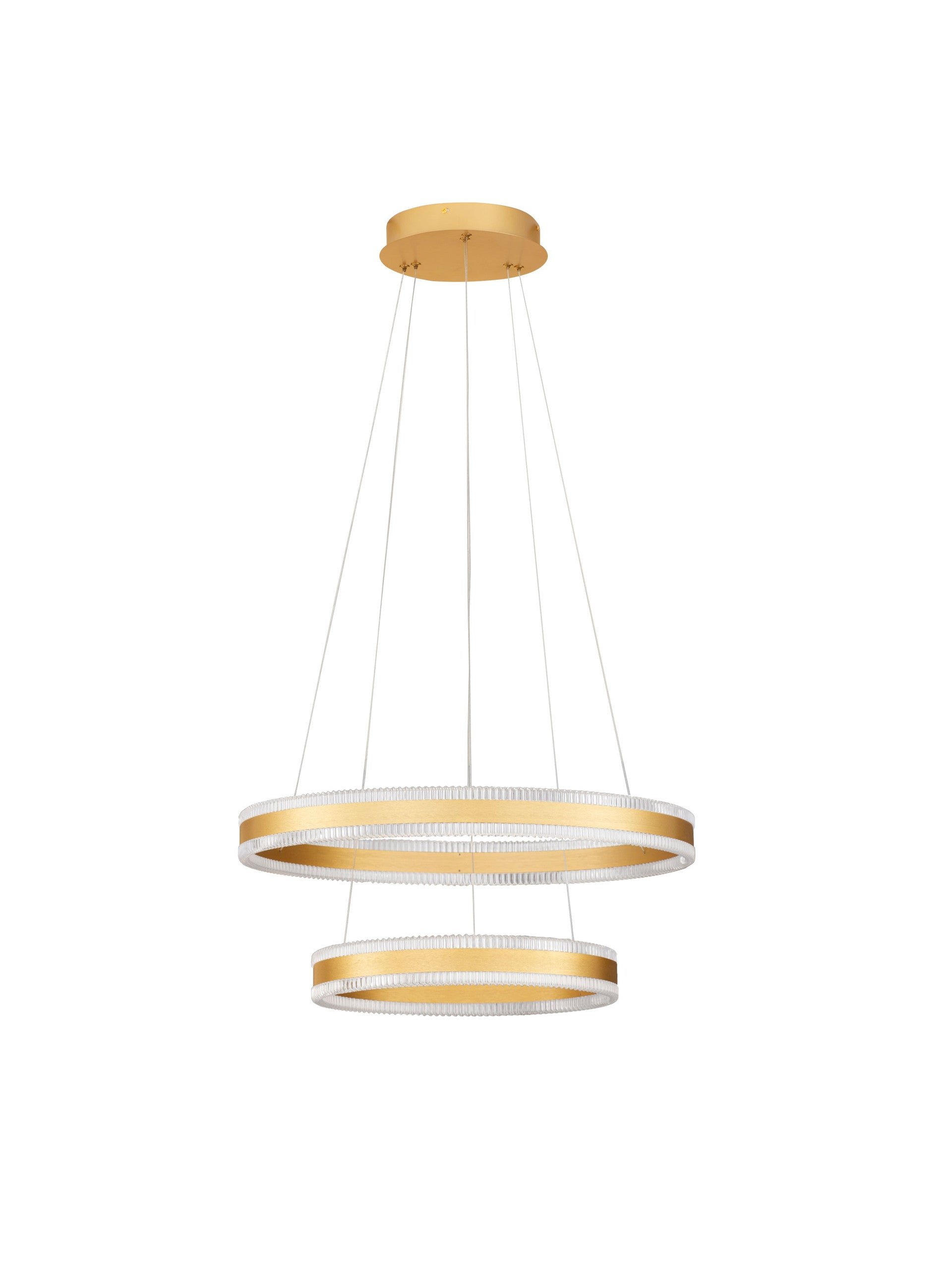 Висяща лампа ALARO 69W LED, месинг, злато, алуминий, стомана, акрил, ⌀60 H140см