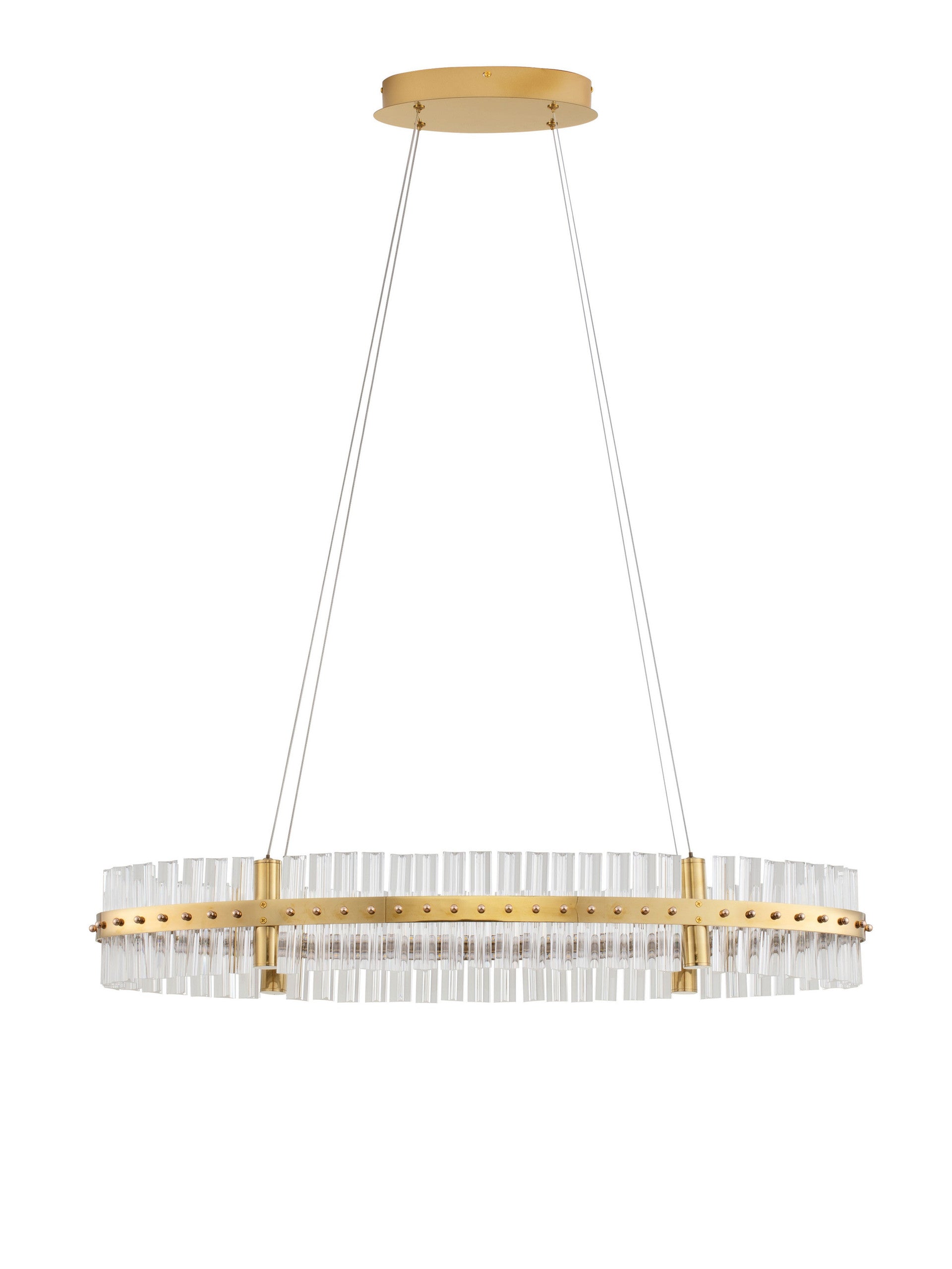 Висящо осветително тяло (пендел) KEZO 45W LED Платинен златист неръждаема стомана и стъкло ⌀90 H130см