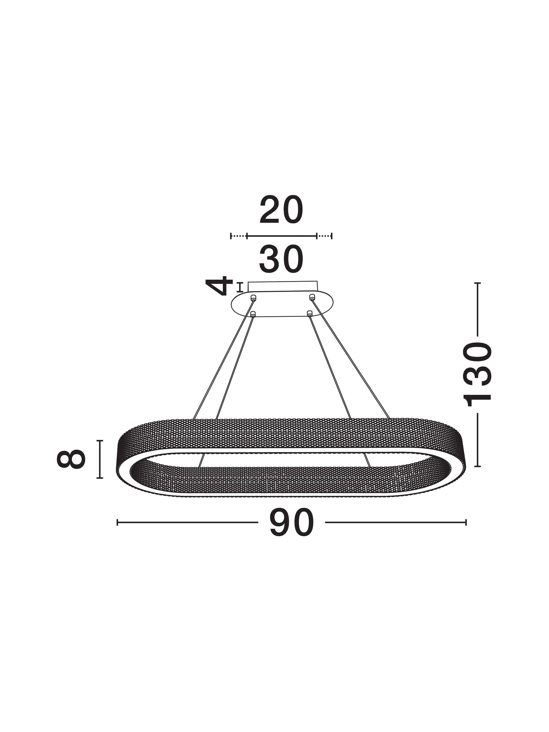 Висящо осветително тяло (пендел) KINARA 70W LED Платинен златист неръждаема стомана, алуминий и акрил ⌀91 H130см