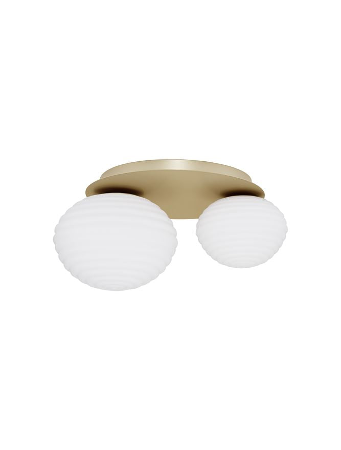 Висящо осветително тяло (пендел) ALLEN 17W LED E14+E27 Матово злато и пясъчно бяло стъкло L45 W35 H21.5см