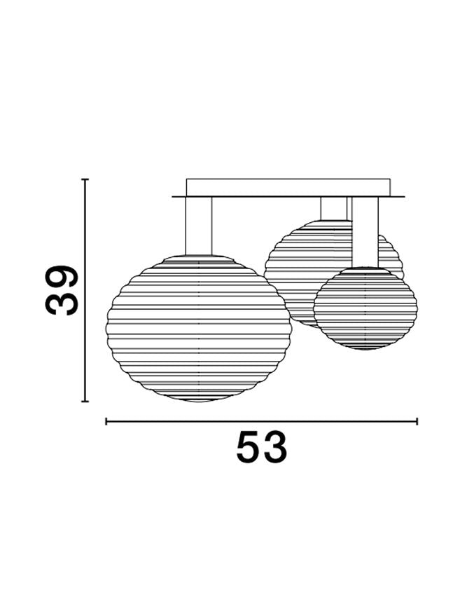 Висящо осветително тяло (пендел) ALLEN 29W LED E14+2xE27 Матово злато и пясъчно бяло стъкло L53.5 W48 H39см