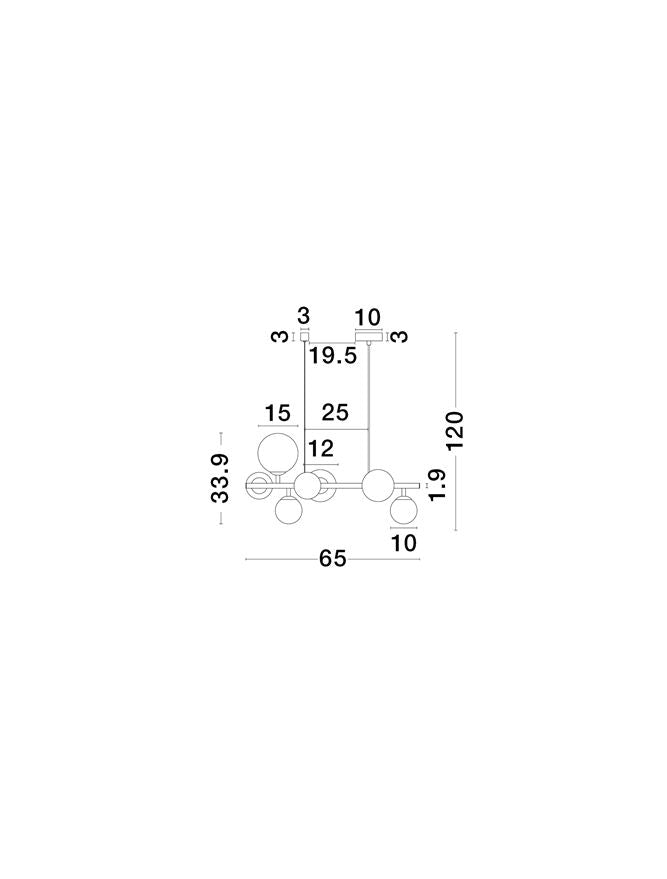 Висящо осветително тяло (пендел) ODILLIA 35W (7x5W) G9 Матов месинг Опалово стъкло