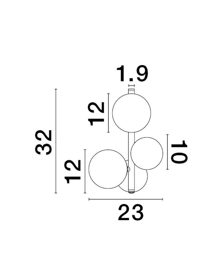 Висящо осветително тяло (пендел) ODILLIA 15W (3x5W) G9 Матово черен Опушено стъкло