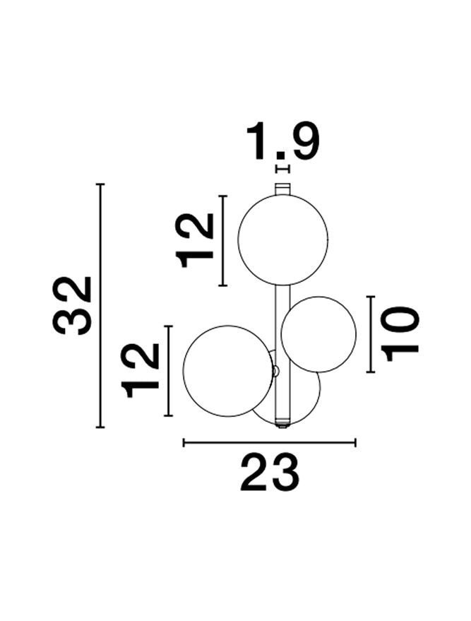 Висящо осветително тяло (пендел) ODILLIA 15W (3x5W) G9 Матов месинг Опалово стъкло