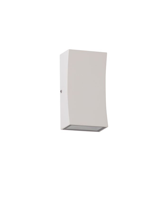Външен аплик BOXY 6W Пясъчно бял леят алуминий и прозрачно стъкло