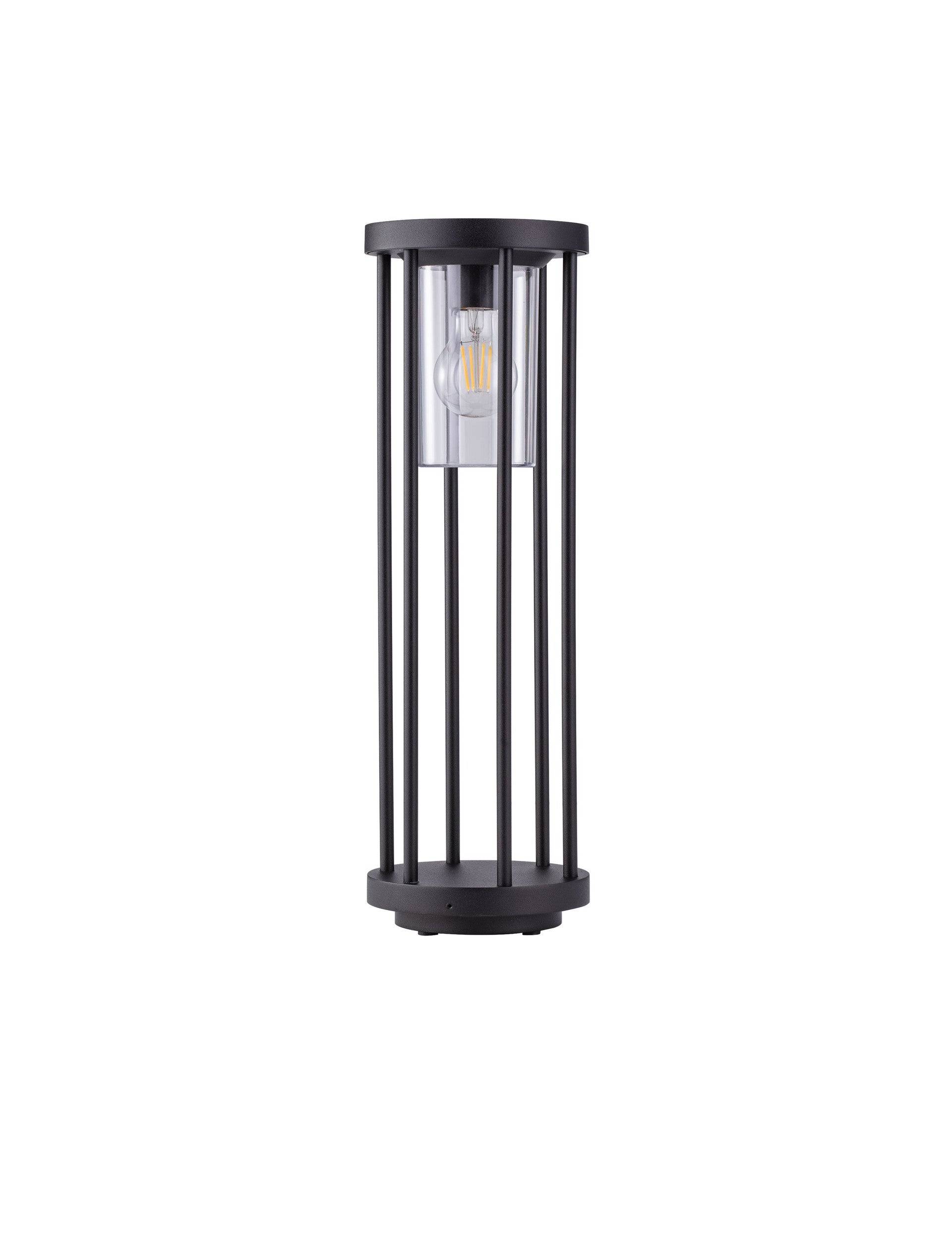 Външен аплик ELYSIUM LED E27 12W Тъмен антрацит алуминий и прозрачен поликарбонат ⌀16 H50см IP65