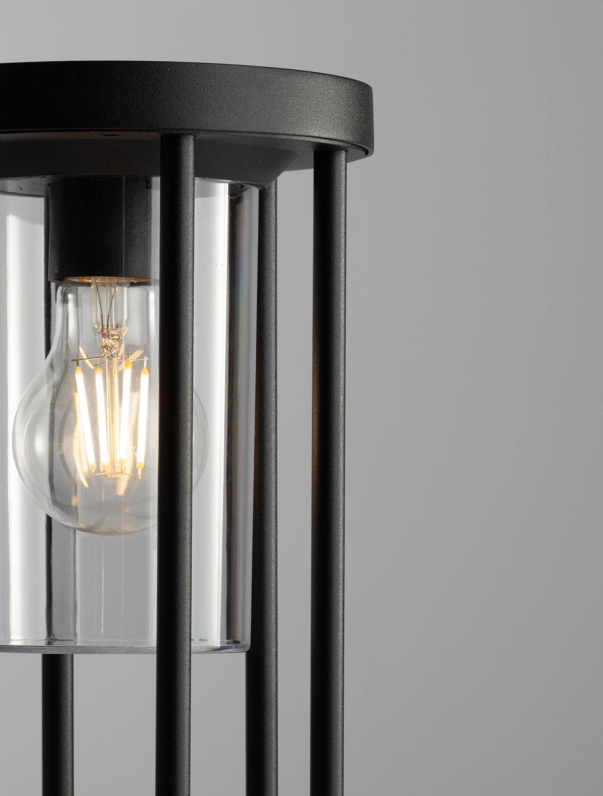 Външен аплик ELYSIUM LED E27 12W Тъмен антрацит алуминий и прозрачен поликарбонат ⌀16 H50см IP65