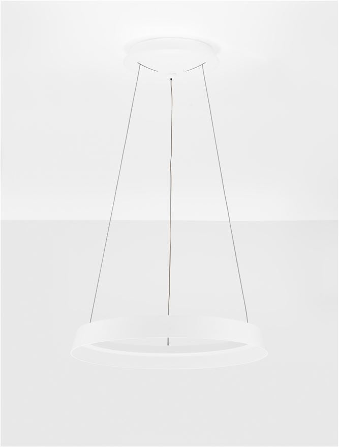 Висящо осветително тяло (пендел) ORMI LED 38W 220-240V Пясъчно бял алуминий и акрил ⌀45 H150см