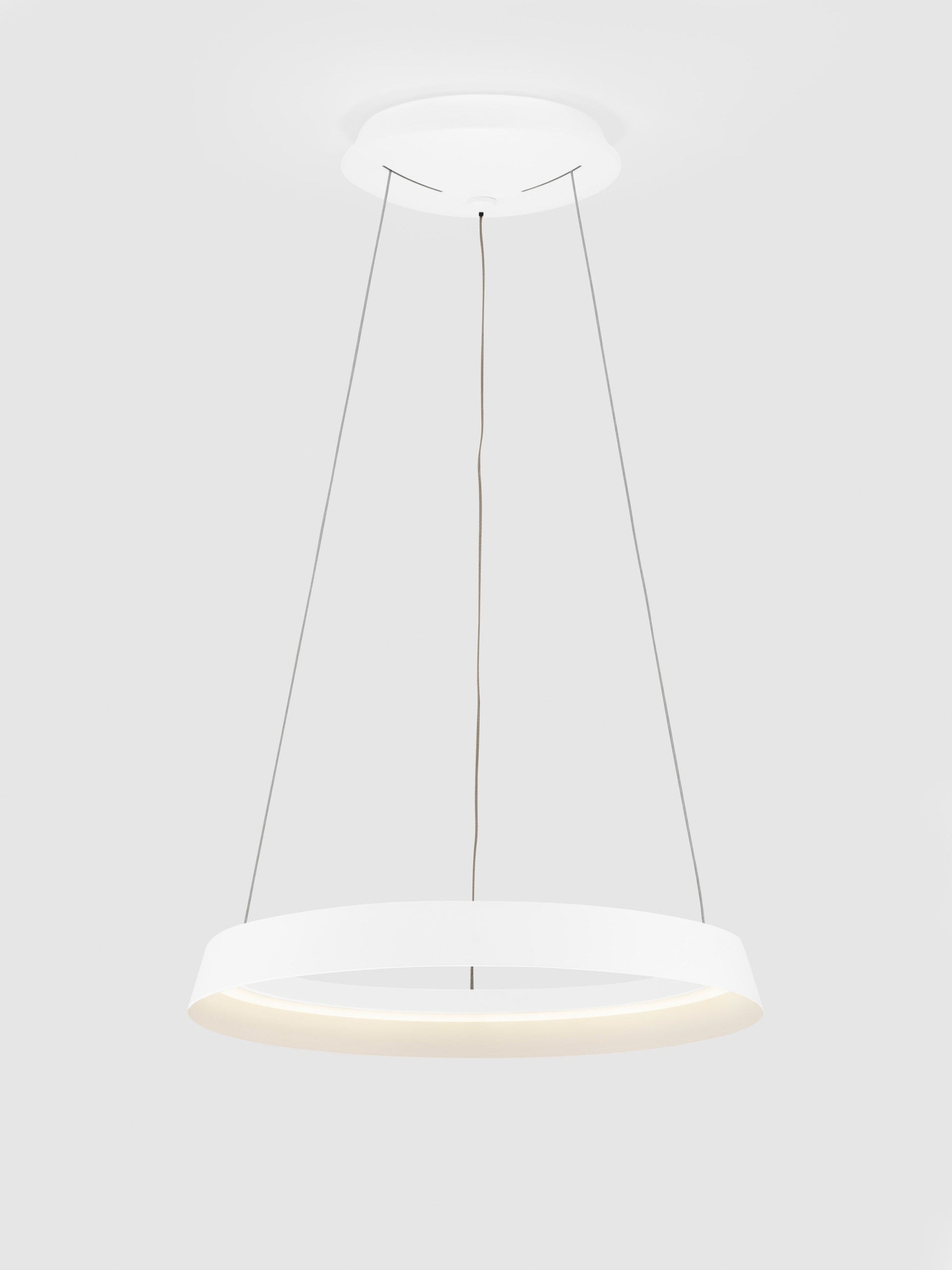 Висящо осветително тяло (пендел) ORMI LED 38W 220-240V Пясъчно бял алуминий и акрил ⌀45 H150см