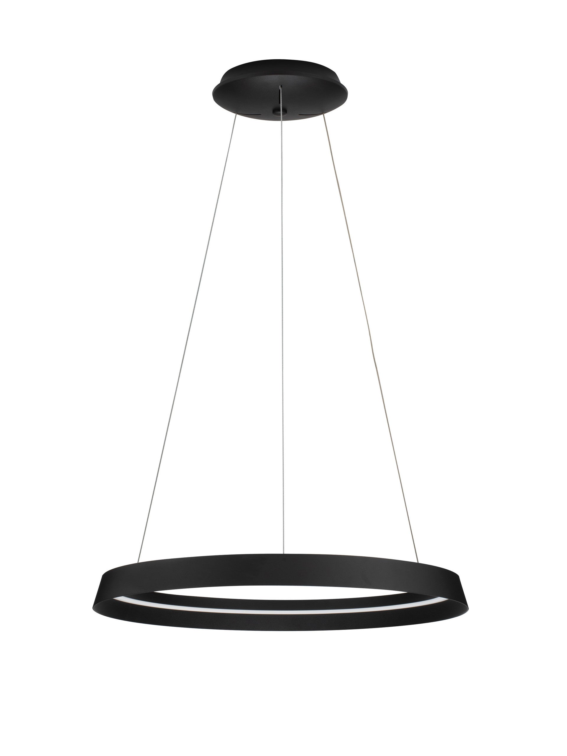 Висящо осветително тяло (пендел) ORMI LED 52W 220-240V Пясъчно черен алуминий и акрил ⌀60 H150см