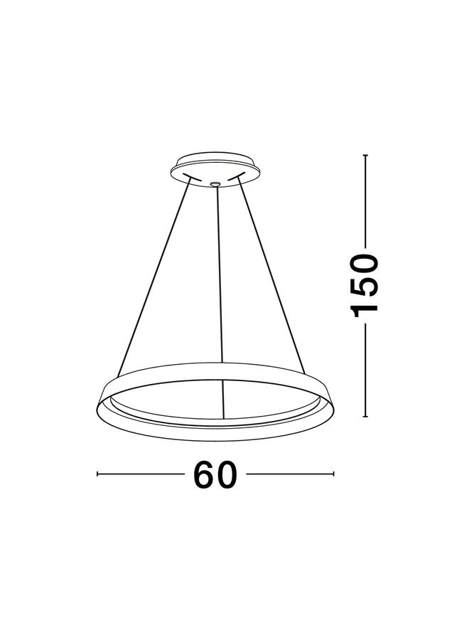 Висящо осветително тяло (пендел) ORMI LED 52W 220-240V Шампанско кафяв алуминий и акрил ⌀60 H150см