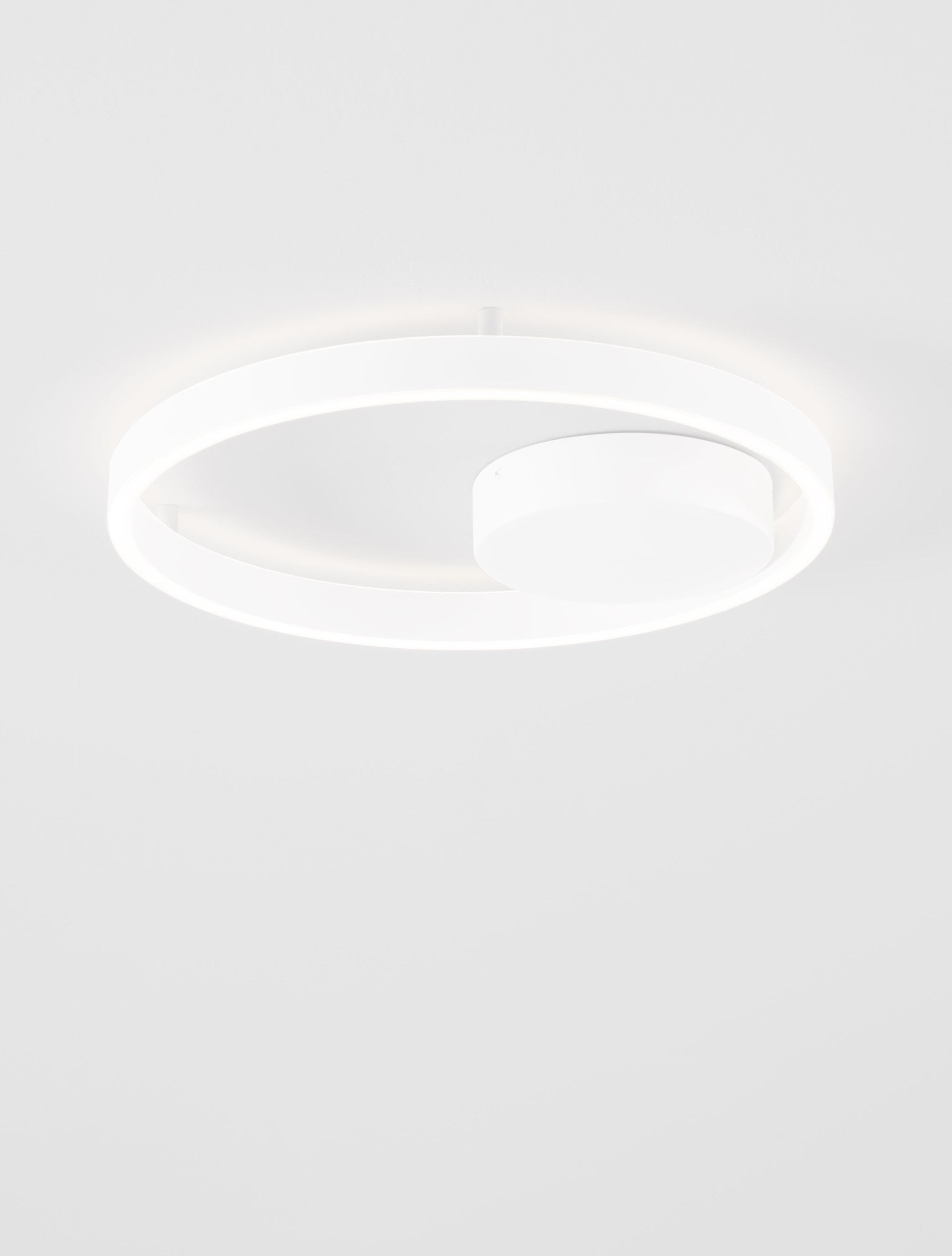 Висящо осветително тяло (пендел) HEDRA LED 40W Пясъчно бял метал, алуминий и акрил ⌀40 H5см