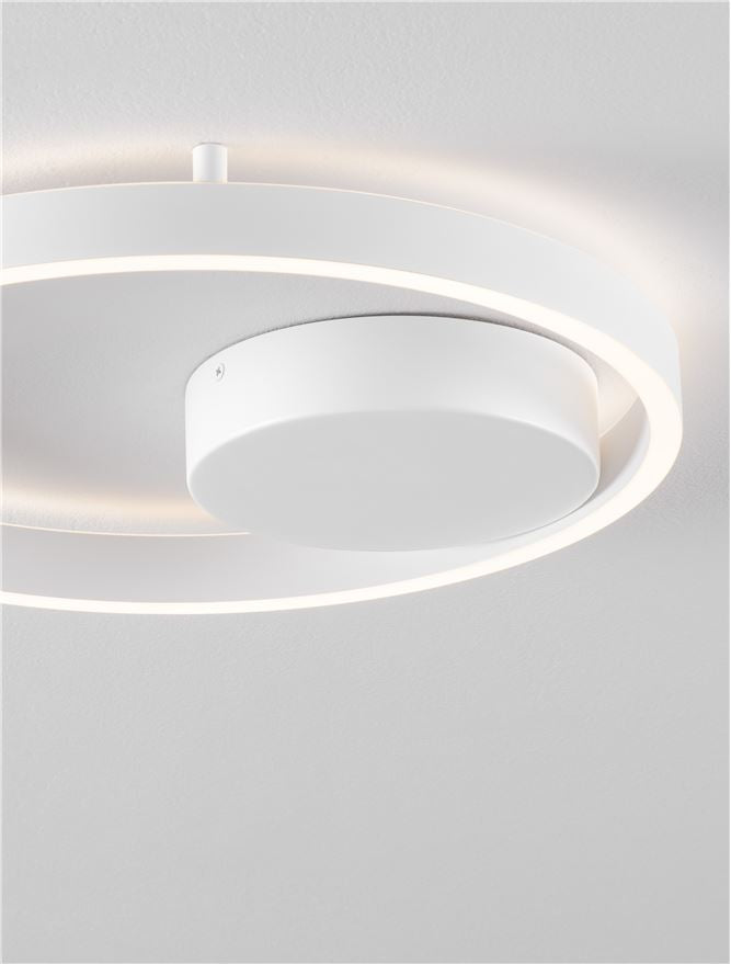 Висящо осветително тяло (пендел) HEDRA LED 40W Пясъчно бял метал, алуминий и акрил ⌀40 H5см