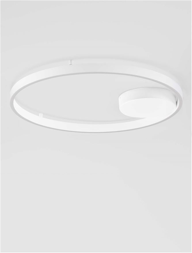 Висящо осветително тяло (пендел) HEDRA LED 60W Пясъчно бял метал, алуминий и акрил ⌀60 H5см