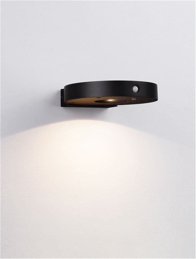 Външен аплик AIGO LED 2W Тъмен антрацит алуминий и прозрачно стъкло със сензор L16 W17.7 H3.2см IP65