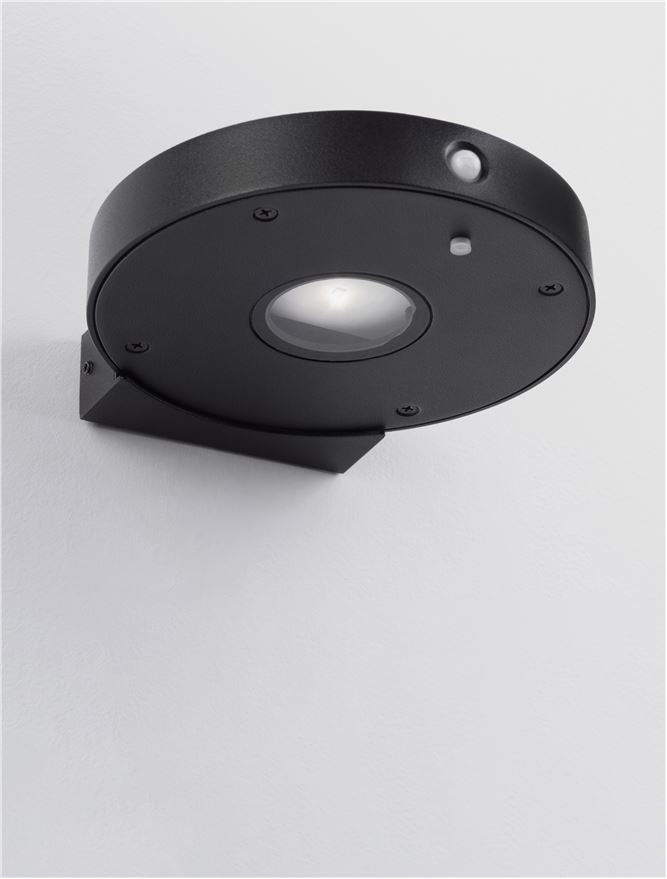 Външен аплик AIGO LED 2W Тъмен антрацит алуминий и прозрачно стъкло със сензор L16 W17.7 H3.2см IP65