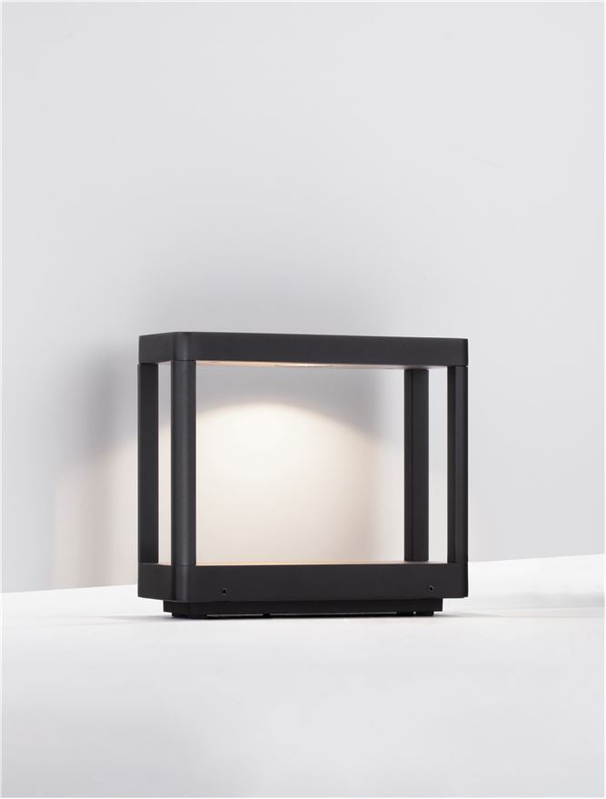 Външен аплик COSMIC LED 8W Тъмен антрацит алуминий и прозрачно стъкло L23 W8.6 H20см IP65