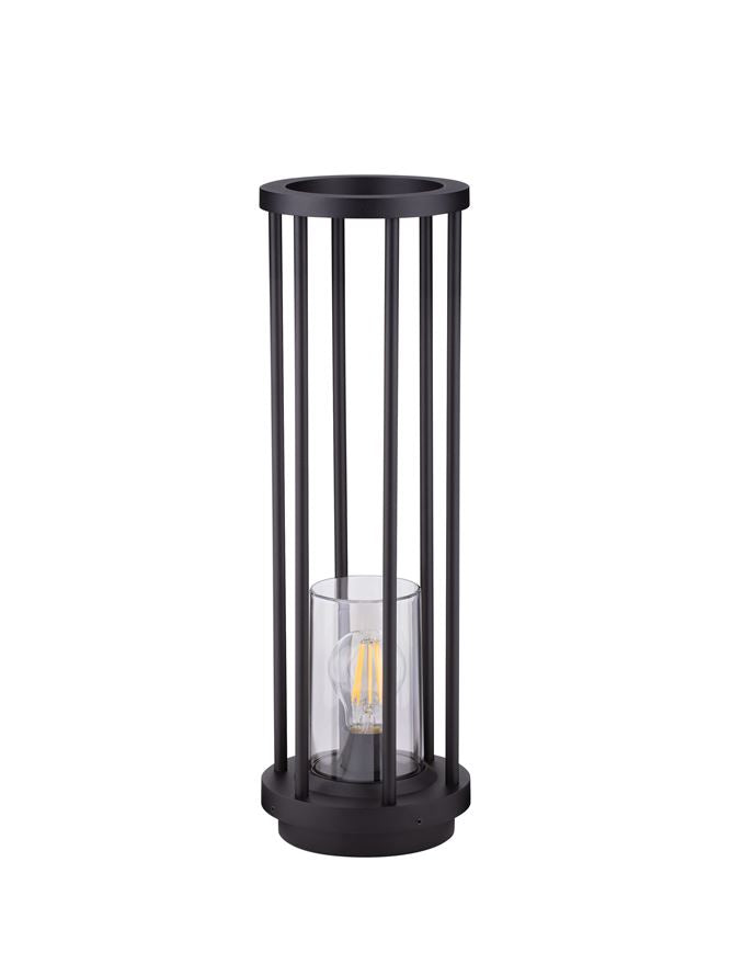 Външен аплик ELYSIUM LED E27 12W Тъмен антрацит алуминий и прозрачен поликарбонат ⌀16 H50см IP65