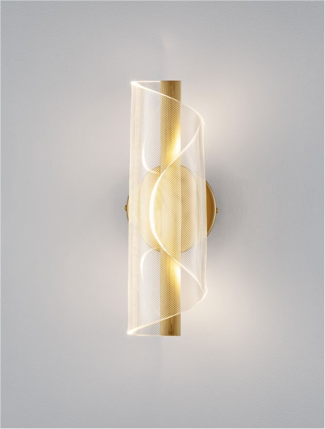 Висящо осветително тяло (пендел) VALENTIN 9W Златист месинг алуминий и акрил L11 W13 H30.6см