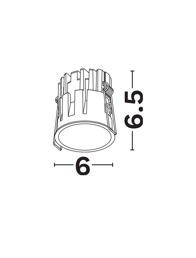 LED спот TALUS 7W 1800-3000K Фиксиран безрамков Бял димируем ⌀60 H65мм IP44