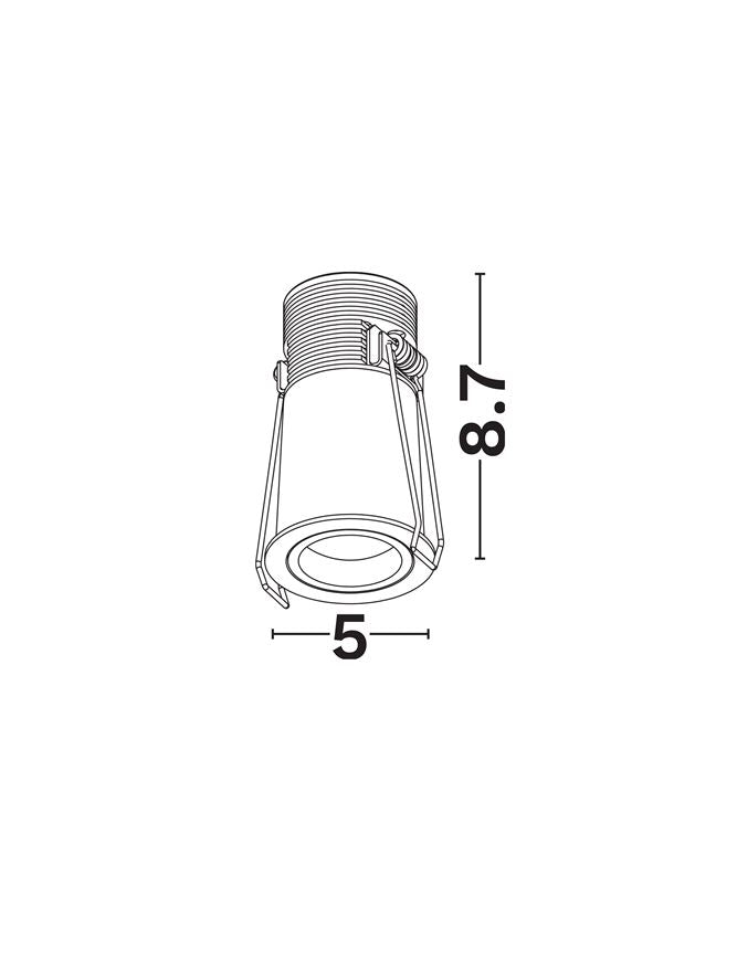 LED спот OTTO LENS 7W 3000K Регулируем Черен ⌀50 H87мм