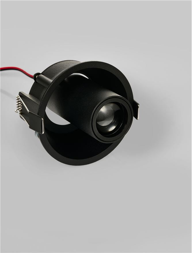 Вградено осветително тяло OTTO LENS 7W 3000K Регулируем Черен вграден ⌀91 H85мм