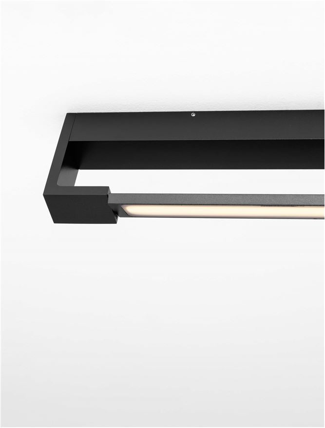 Висящо осветително тяло (пендел) ARGA 12W LED Пясъчно черен алуминий L45 W10 H4см