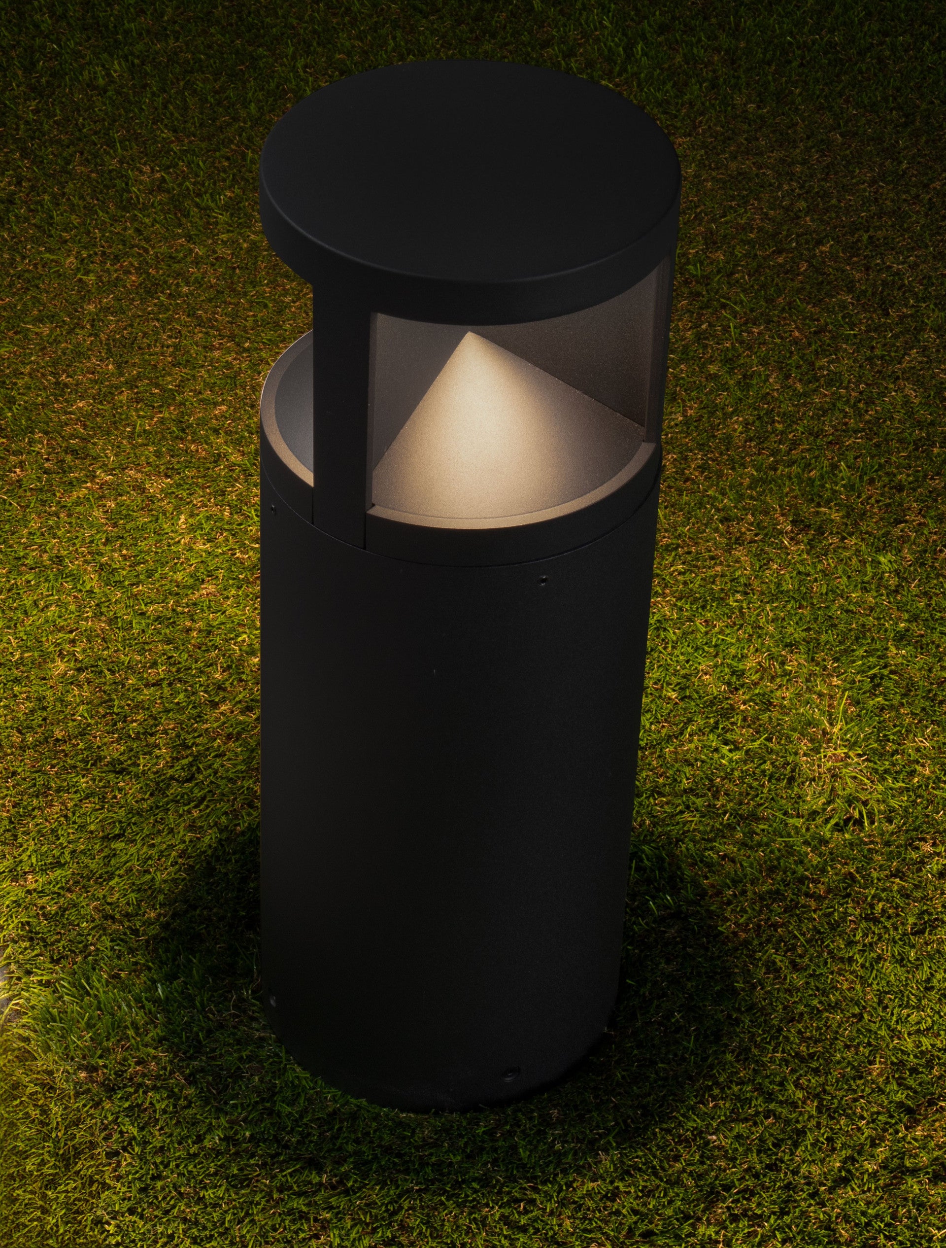 Външен аплик SOUL LED 24W Пясъчно черен алуминий и стъкло ⌀16 H43см IP65