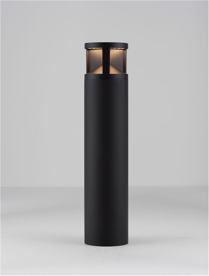 Външен аплик SOUL LED 24W Пясъчно черен алуминий и стъкло ⌀16 H73см IP65