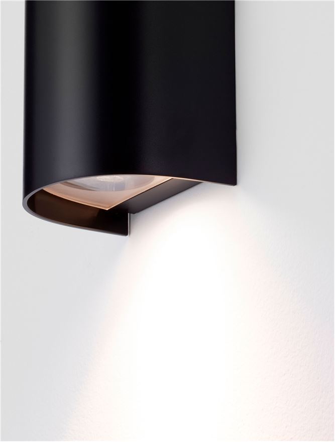 Външен аплик YORK 2x10W GU10 LED Пясъчно черен акрил и поликарбонат IP65 без крушка