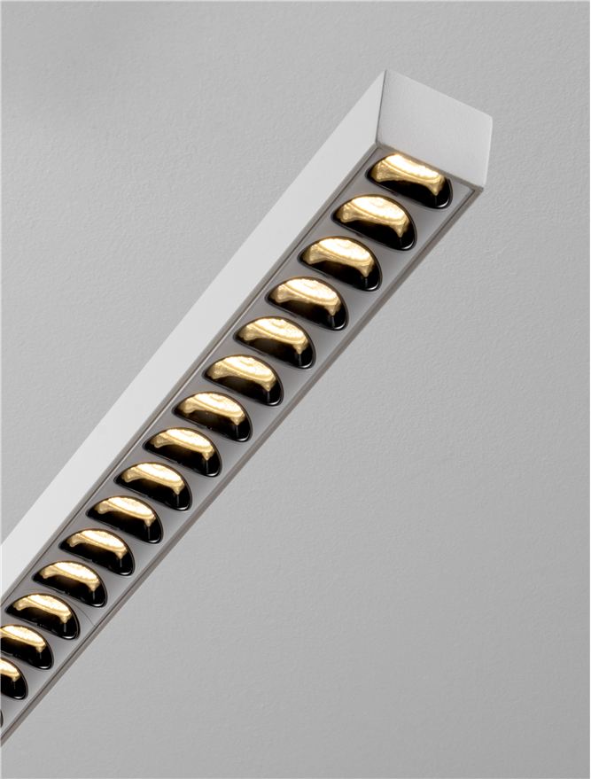 Висящо осветително тяло (пендел) DEOS 25W Пясъчно бял алуминий 159x3.4x300см