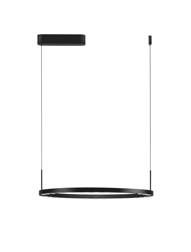 Висящо осветително тяло (пендел) LUNETTE 34W Пясъчно черен алуминий ⌀60 H150см