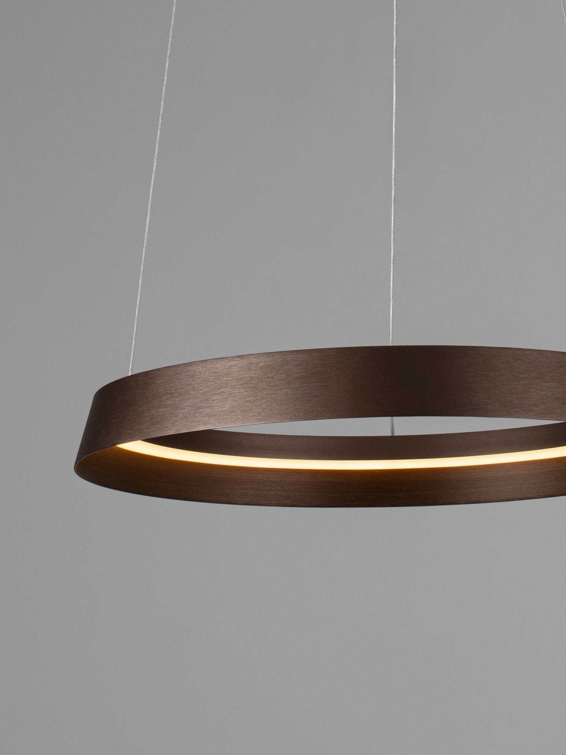 Висящо осветително тяло (пендел) ORMI 38W LED Кафяв метал и акрил ⌀45 H150см