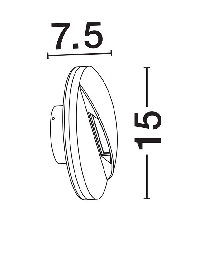 Външен аплик PAN 9W LED Тъмен антрацит алуминий и прозрачно стъкло IP65 ⌀15