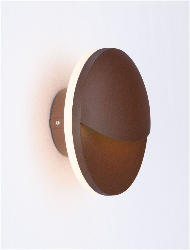 Външен аплик PAN 9W LED Ръжда алуминий и прозрачно стъкло IP65 ⌀15