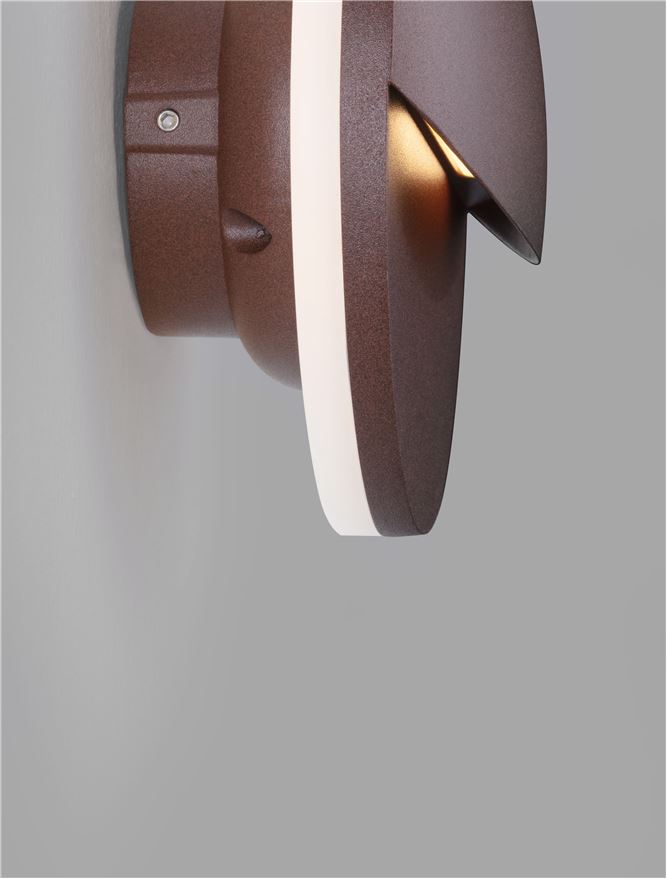 Външен аплик PAN 9W LED Ръжда алуминий и прозрачно стъкло IP65 ⌀15