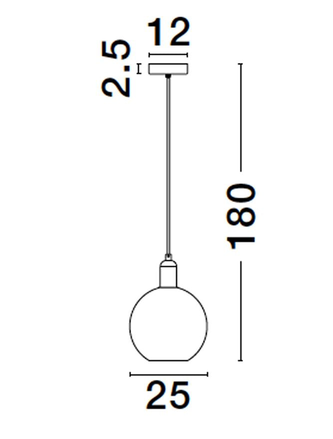 Висящо осветително тяло (пендел) MIRRO 12W LED E27 Черен/златист, опушено стъкло ⌀25