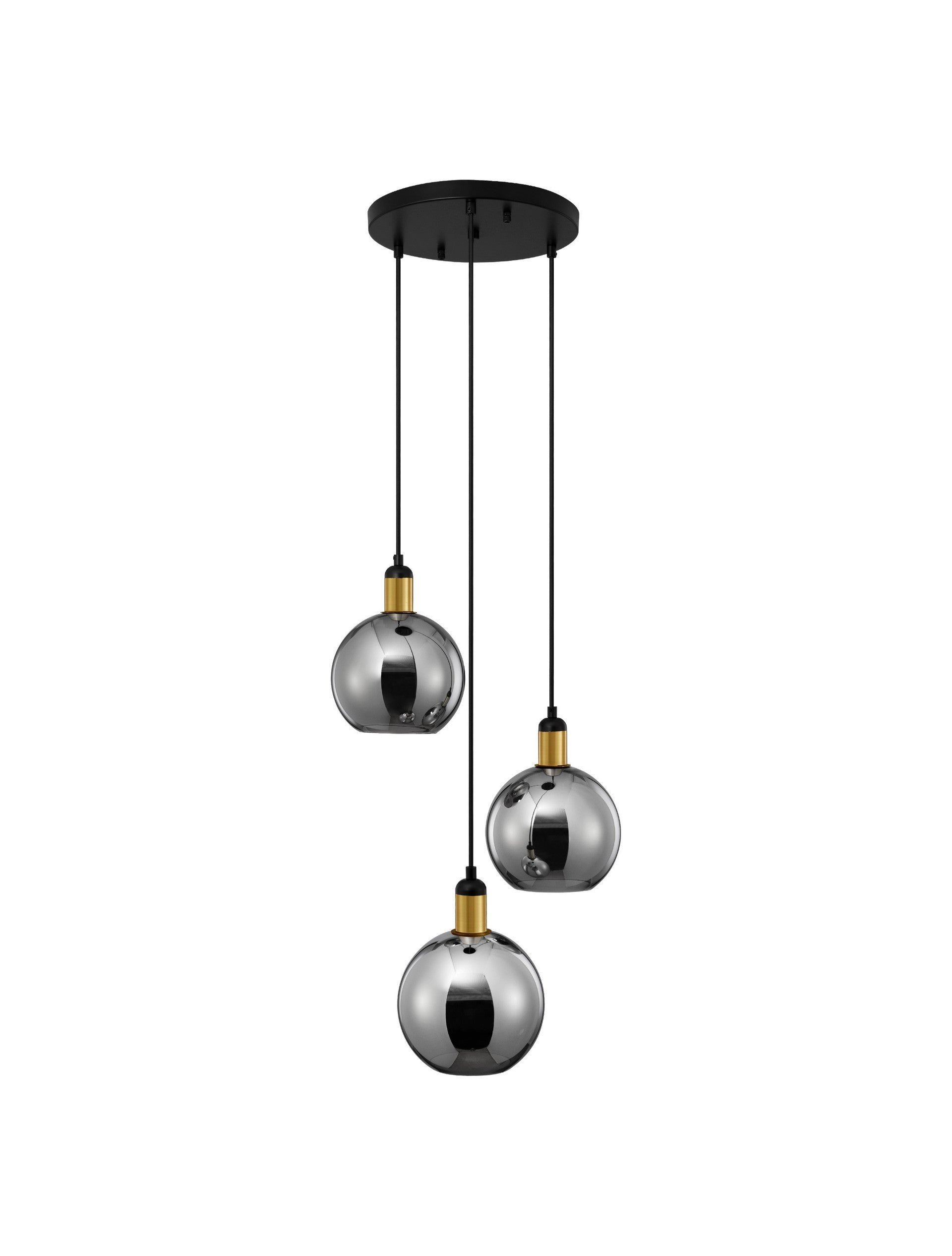 Висяща лампа MIRRO 36W LED E27 Черна/Златна, Опушено стъкло ⌀30
