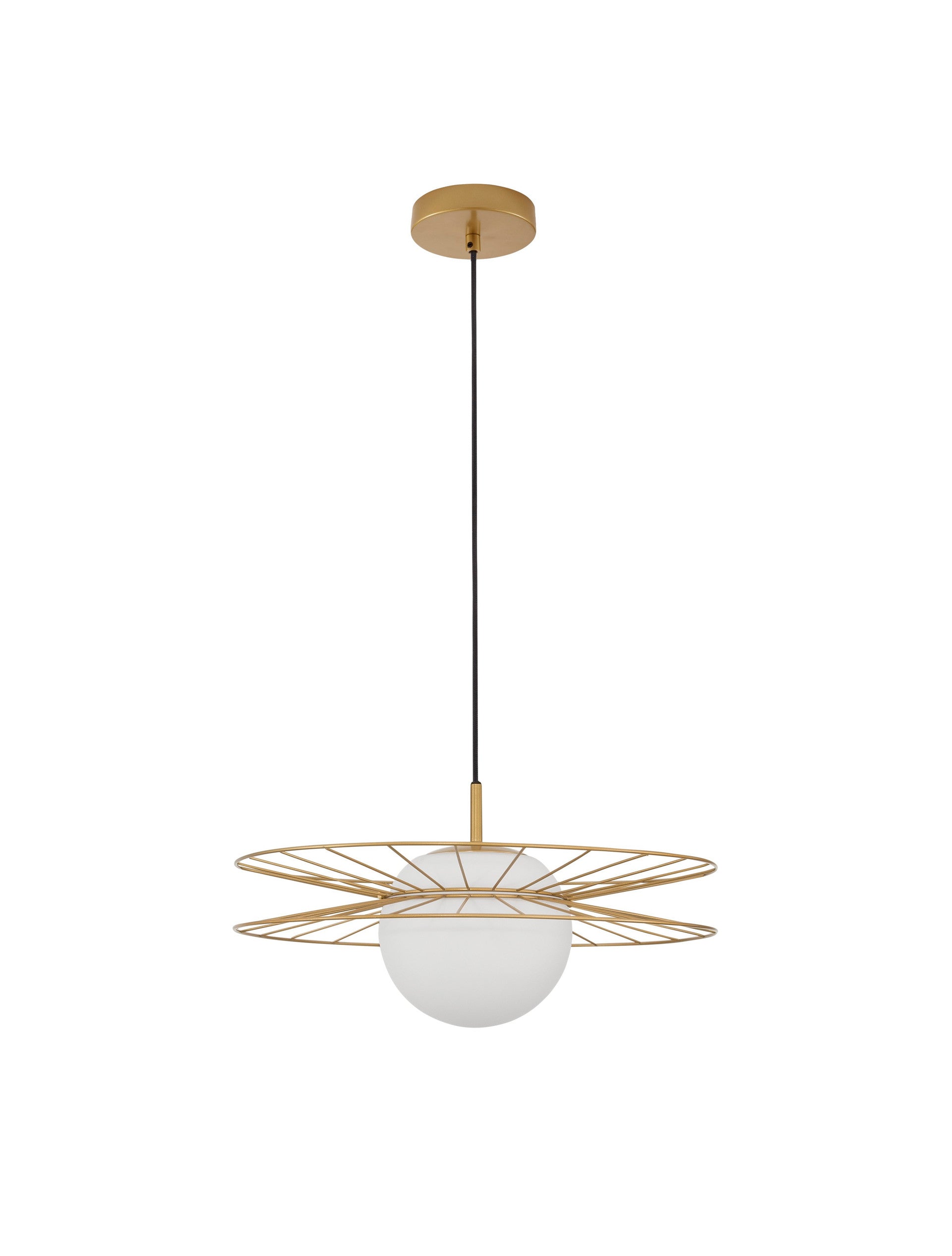 Висяща лампа ELLERY 12W LED E27 Златен месинг, опалово стъкло ⌀45
