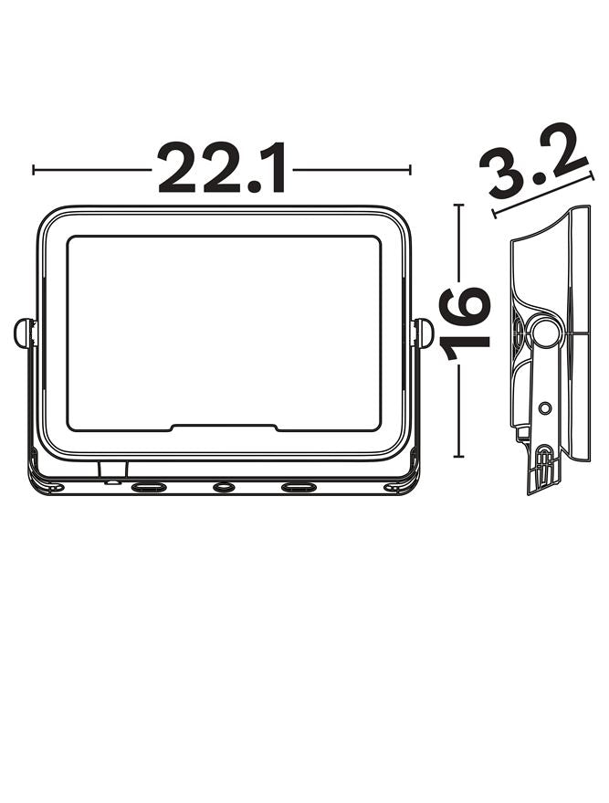 Техническо осветление GROTTO 50W 4000K IP66 Черен L21.1 W16 H3.2см