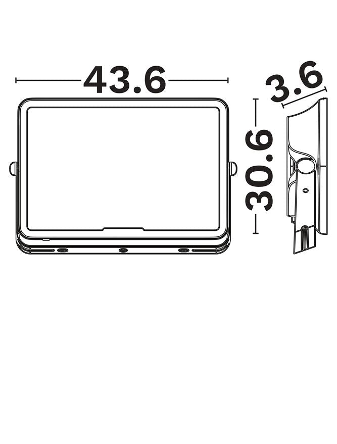 Техническо осветление GROTTO 200W 6500K IP66 Черен L43.6 W30.6 H3.6см