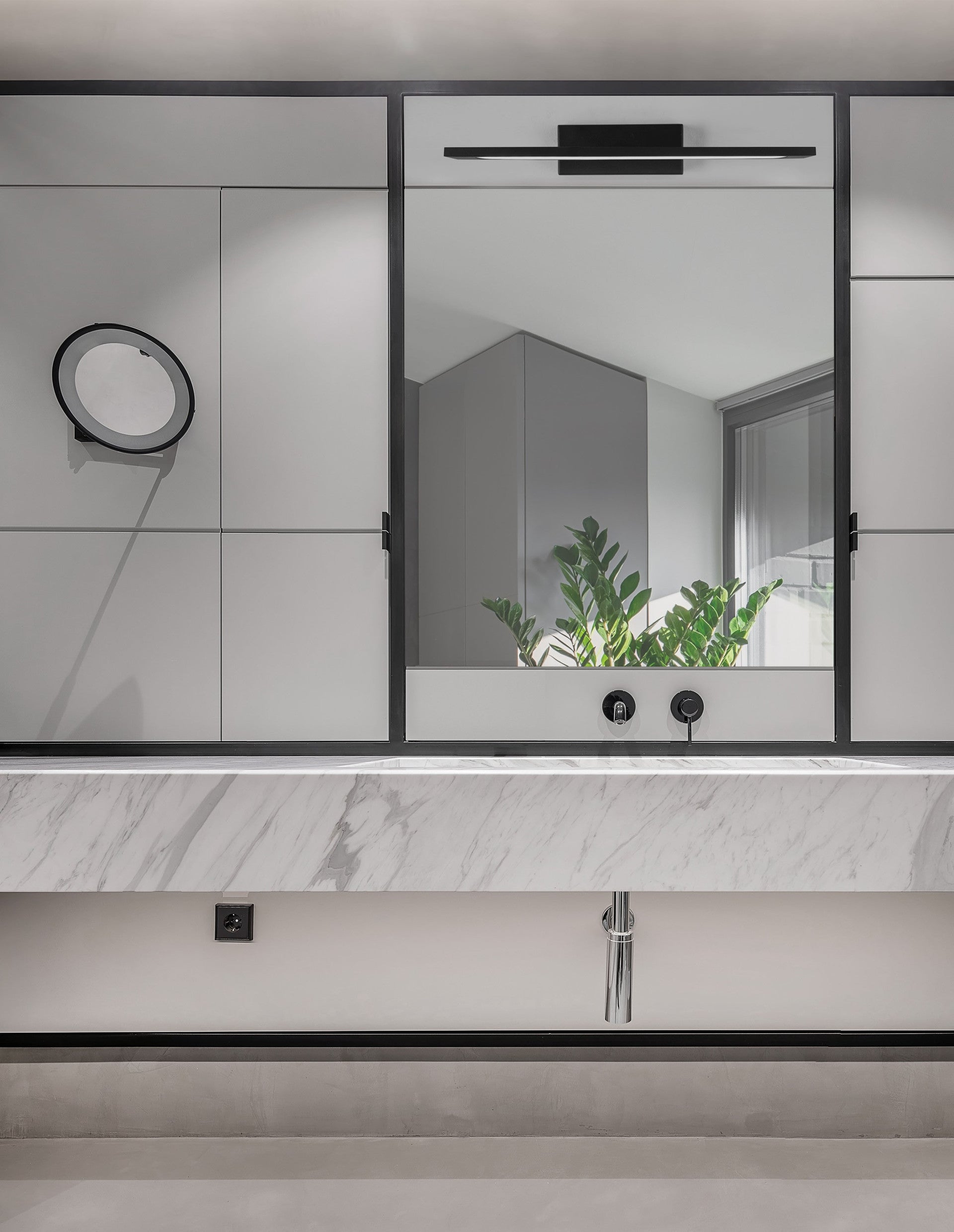 Висящо осветително тяло (пендел) MONDRIAN 12W LED Пясъчно черен алуминий и акрил IP44