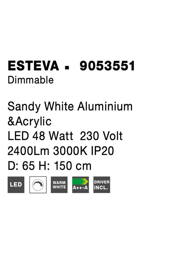 Висящо осветително тяло (пендел) ESTEVA 47W 3000K Пясъчно бял алуминий